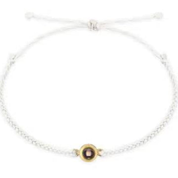 I Wear U Engraved Projection Bracelet (White Rope-Gold Ornament)